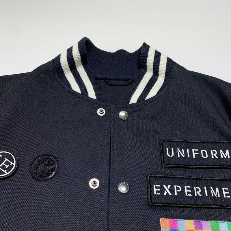 【中古品】【メンズ】 UNIFOAM EXEPERIMENT ユニフォーム エクスペリメント STADIUM BLOUSON UE-190000 スタジアム ブルゾン アウター スタジャン 142-260927-ko-17-teih サイズ：1 カラー：ネイビー 万代Net店
