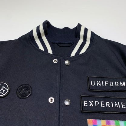 【中古品】【メンズ】 UNIFOAM EXEPERIMENT ユニフォーム エクスペリメント STADIUM BLOUSON UE-190000 スタジアム ブルゾン アウター スタジャン 142-260927-ko-17-teih サイズ：1 カラー：ネイビー 万代Net店