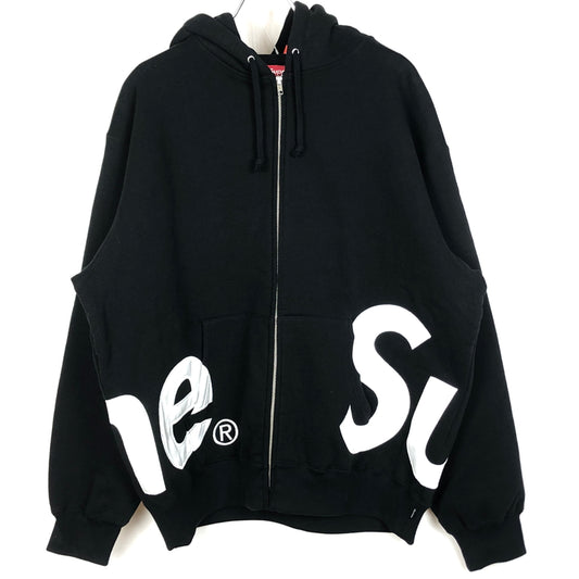 【中古品】【メンズ】 SUPREME シュプリーム 25SS BIG LOGO ZIP UP HOODED SWEATSHIRT "BLACK" 2025年春夏 ロゴ ジップ アップ フーディ スウェット シャツ プルーオーバーパーカー 149-260925-sa-11-teih サイズ：L カラー：ブラック 万代Net店