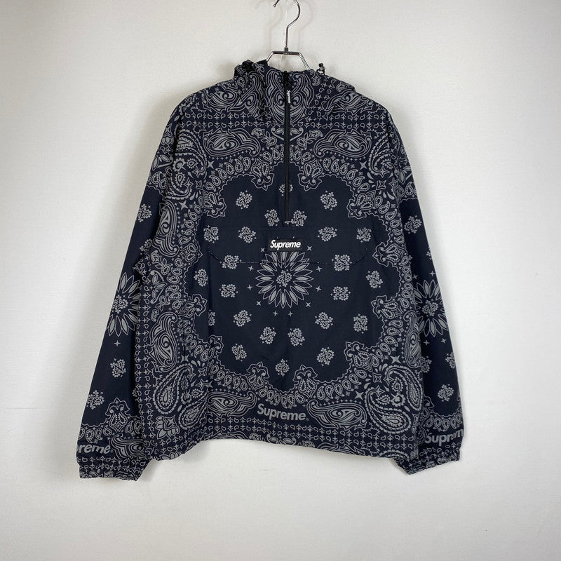 【中古品】【メンズ】 Supreme シュプリーム 26SS REFLECTIVE BANDANA ANORAK BLACK リフレクティブ バンダナ アノラック ブラック アウター 149-260928-ss-09-teih サイズ：L カラー：ブラック系 万代Net店