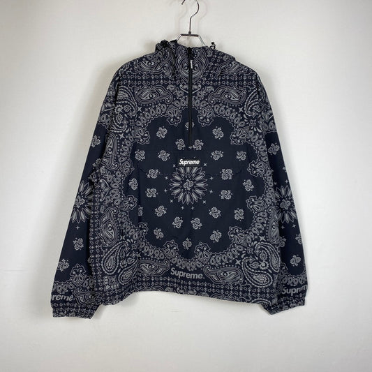 【中古品】【メンズ】 Supreme シュプリーム 26SS REFLECTIVE BANDANA ANORAK BLACK リフレクティブ バンダナ アノラック ブラック アウター 149-260928-ss-09-teih サイズ：L カラー：ブラック系 万代Net店
