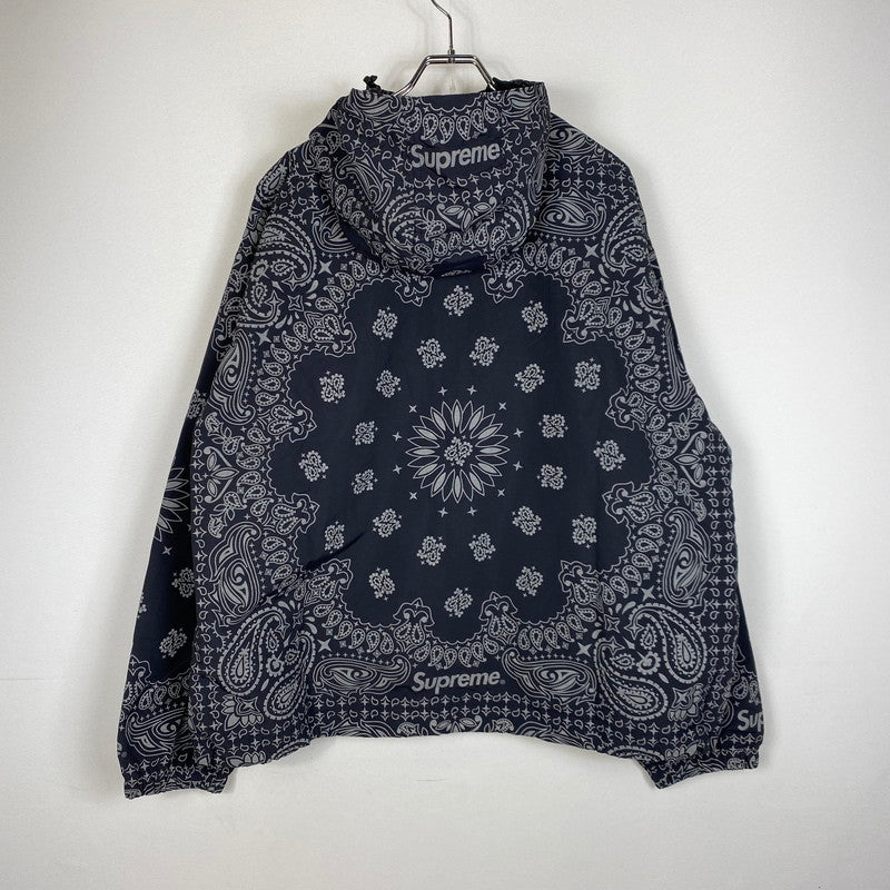 【中古品】【メンズ】 Supreme シュプリーム 26SS REFLECTIVE BANDANA ANORAK BLACK リフレクティブ バンダナ アノラック ブラック アウター 149-260928-ss-09-teih サイズ：L カラー：ブラック系 万代Net店