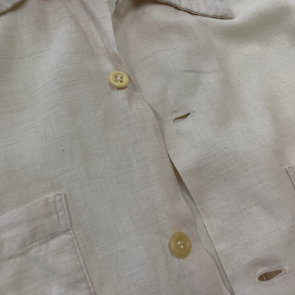 【現状渡し品】【メンズ】 Essley エスリー SANFORIZED L/S SHIRT サンフォライズド ロングスリーブシャツ 長袖トップス 145-260928-ss-06-teih サイズ：M　※破れあり カラー：ホワイト 万代Net店