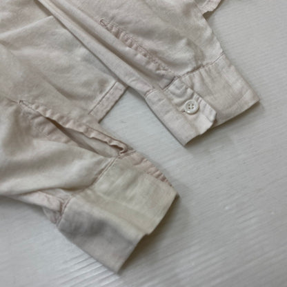 【現状渡し品】【メンズ】 Essley エスリー SANFORIZED L/S SHIRT サンフォライズド ロングスリーブシャツ 長袖トップス 145-260928-ss-06-teih サイズ：M　※破れあり カラー：ホワイト 万代Net店