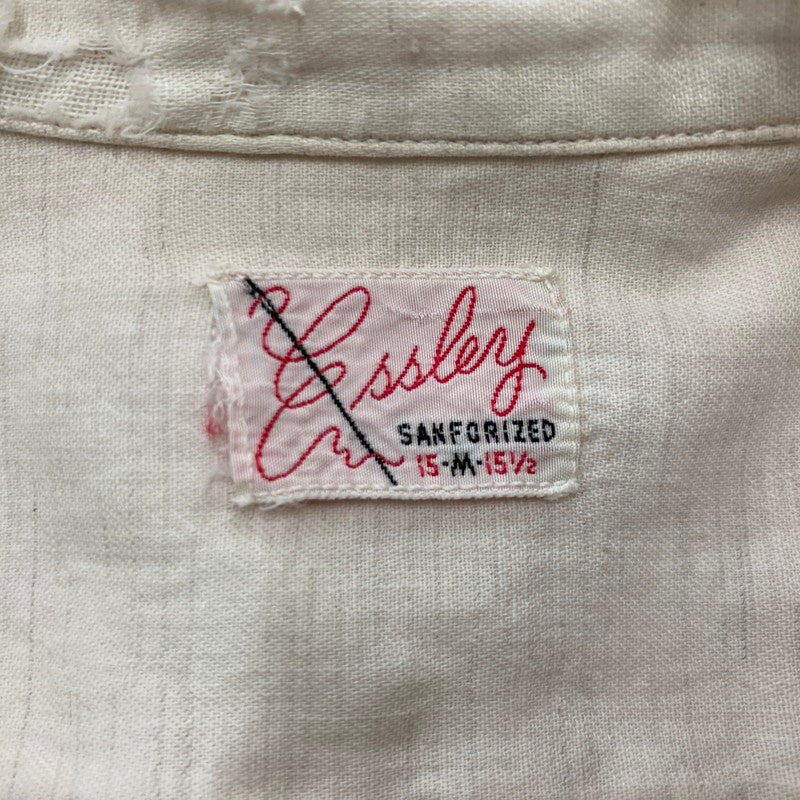 【現状渡し品】【メンズ】 Essley エスリー SANFORIZED L/S SHIRT サンフォライズド ロングスリーブシャツ 長袖トップス 145-260928-ss-06-teih サイズ：M　※破れあり カラー：ホワイト 万代Net店