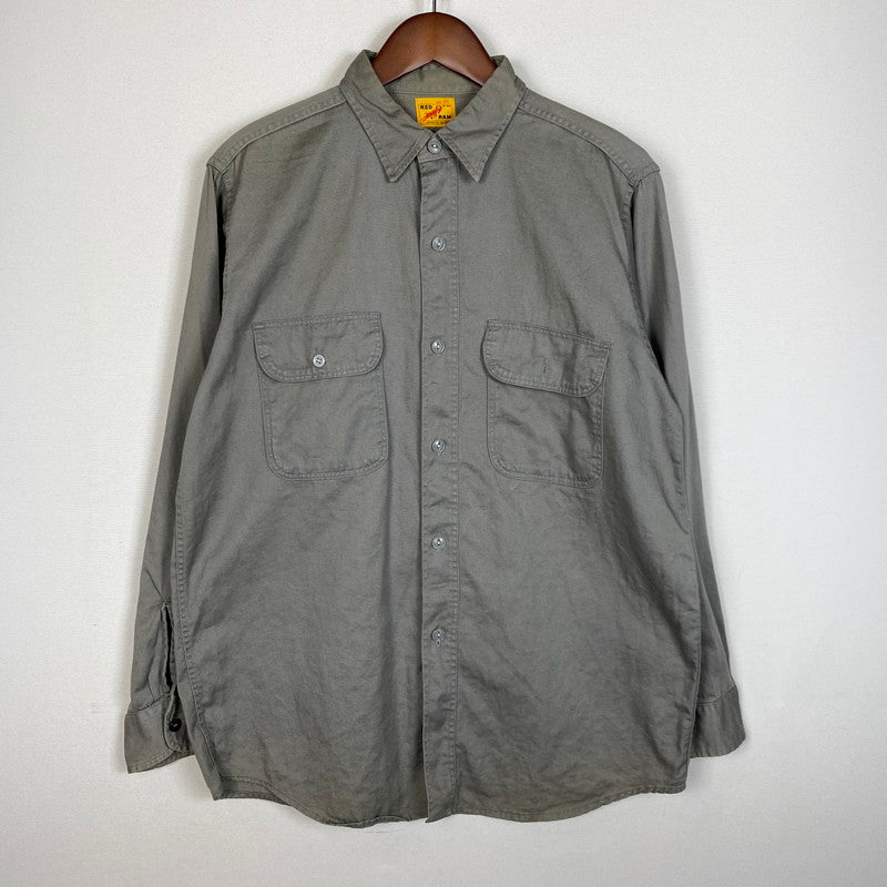 【中古品】【メンズ】 RED RAM レッドラム 50‘s S WORK L/S SHIRT 50年代 ワーク ロングスリーブ シャツ 長袖トップス 145-260928-ss-05-teih サイズ：15H カラー：グレー 万代Net店