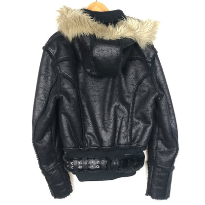 【中古品】【メンズ】 RACER WORLD WIDE レーサー ワールド ワイルド SHEEP SKIN JACKET シープスキン ジャケット アウター 141-260925-sa-01-teih サイズ：M カラー：ブラック 万代Net店