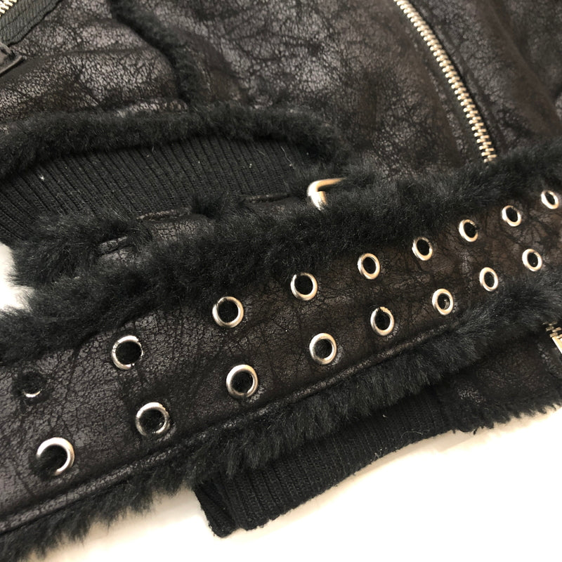 【中古品】【メンズ】 RACER WORLD WIDE レーサー ワールド ワイルド SHEEP SKIN JACKET シープスキン ジャケット アウター 141-260925-sa-01-teih サイズ：M カラー：ブラック 万代Net店