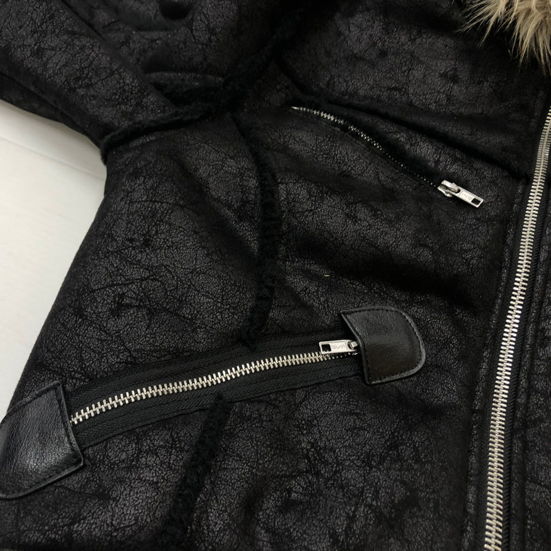 【中古品】【メンズ】 RACER WORLD WIDE レーサー ワールド ワイルド SHEEP SKIN JACKET シープスキン ジャケット アウター 141-260925-sa-01-teih サイズ：M カラー：ブラック 万代Net店