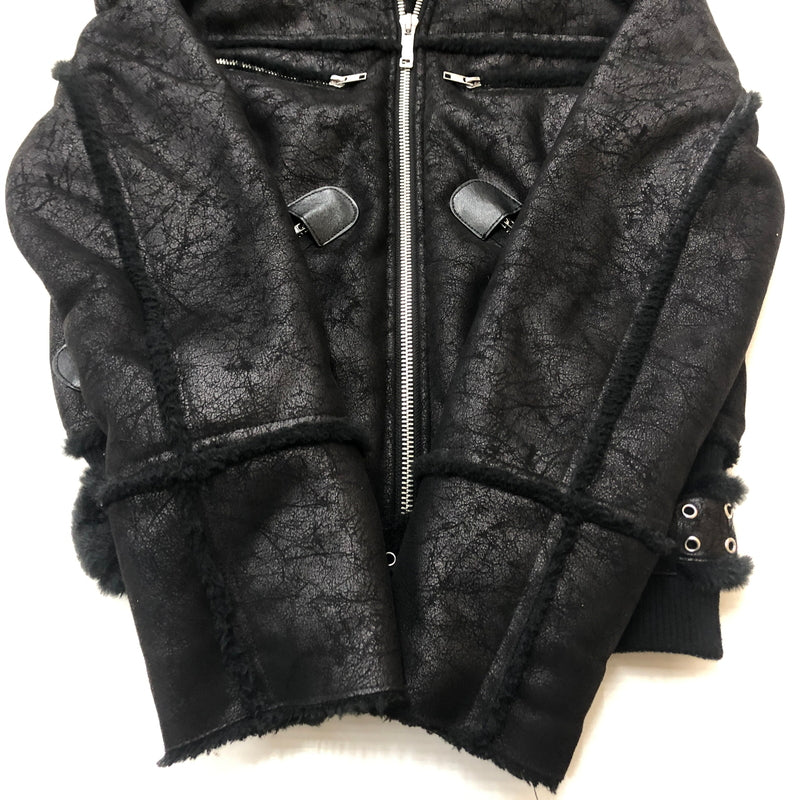 【中古品】【メンズ】 RACER WORLD WIDE レーサー ワールド ワイルド SHEEP SKIN JACKET シープスキン ジャケット アウター 141-260925-sa-01-teih サイズ：M カラー：ブラック 万代Net店