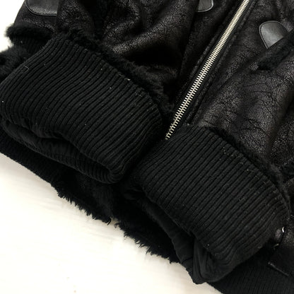 【中古品】【メンズ】 RACER WORLD WIDE レーサー ワールド ワイルド SHEEP SKIN JACKET シープスキン ジャケット アウター 141-260925-sa-01-teih サイズ：M カラー：ブラック 万代Net店