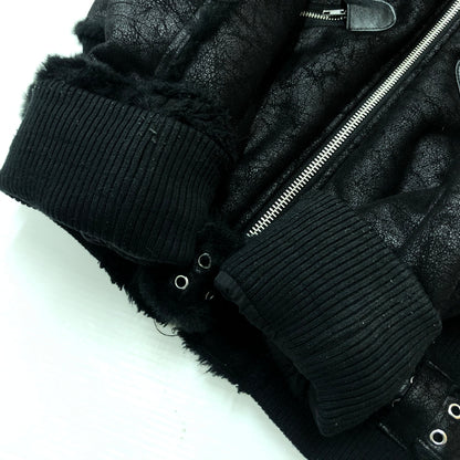 【中古品】【メンズ】 RACER WORLD WIDE レーサー ワールド ワイルド SHEEP SKIN JACKET シープスキン ジャケット アウター 141-260925-sa-01-teih サイズ：M カラー：ブラック 万代Net店