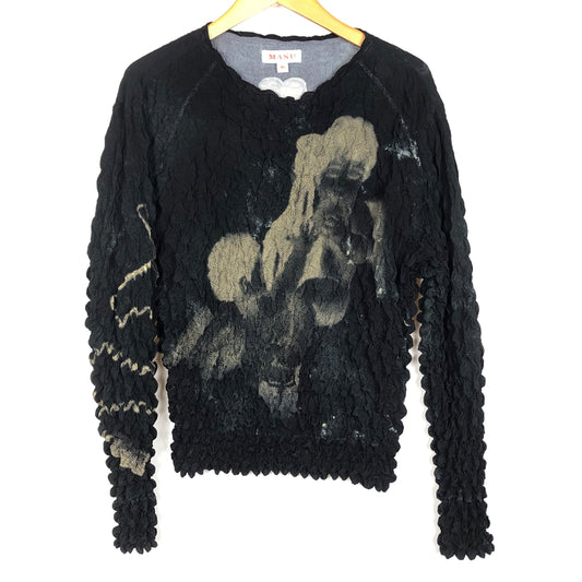 【現状渡し品】【メンズ】 MASU エムエーエスユー 23AW MARRIAGE POPCORN SWEATSHIRT MFFW-CS0623 23年秋冬 マリッジ ポップコーン スウェットシャツ 長袖 トップス 140-260925-sa-15-teih サイズ：46 カラー：ブラック 万代Net店