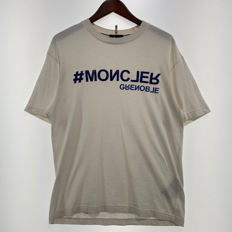 【中古品】【メンズ】 Moncler モンクレール 3D GRENOBLE S/S T-SHIRT I20978C00005 83927 立体ロゴ グルノーブル ショートスリーブTシャツ 半袖トップス 141-260928-ss-01-teih サイズ：S/※襟周り、他汚れ有 カラー：ホワイト 万代Net店