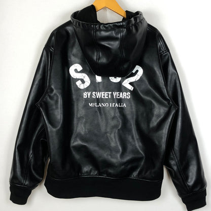 【中古品】【メンズ】 Y32 BY SWEET YEARS エスワイサーティトゥ バイ スウィートイヤーズ FAKE LEATHER ZIP HOODIE 15524 フェイク レザー ジップ フーディ アウター 141-260925-sa-04-teih サイズ：M カラー：ブラック 万代Net店