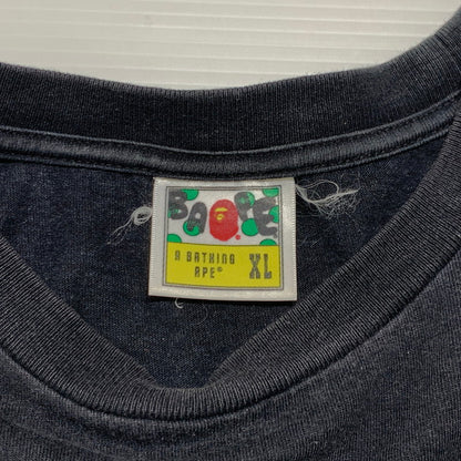 【中古品】【メンズ】 A BATHING APE アベイシングエイプ SHARK LOGO S/S TEE 001TEJ801013M シャーク ロゴ ショートスリーブ Tシャツ 半袖 トップス 142-260927-ko-02-teih サイズ：XL カラー：ブラック 万代Net店