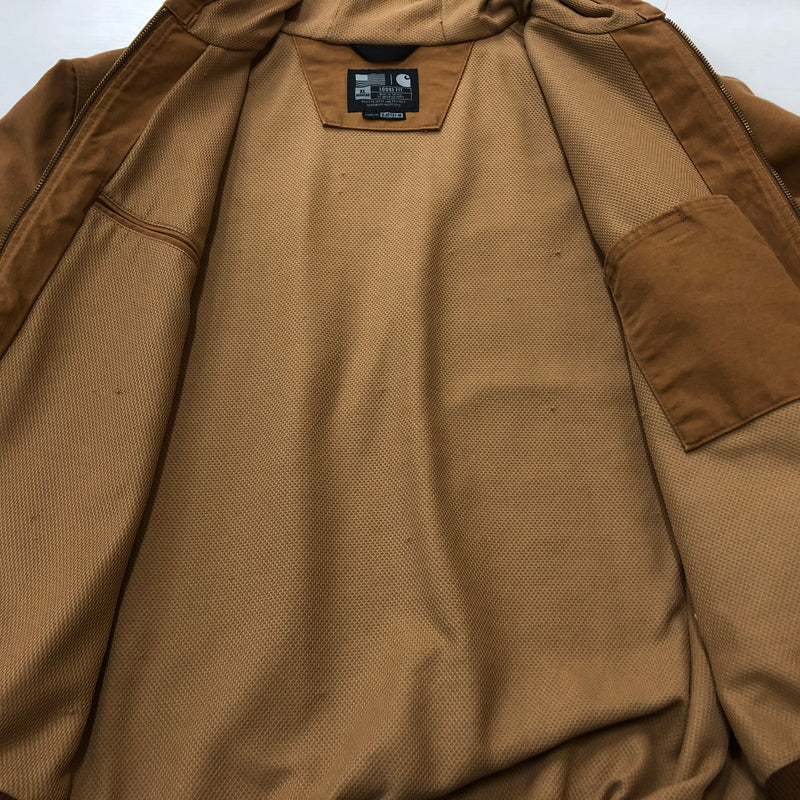 【中古品】【メンズ】 CARHARTT カーハート DUCK ACTIVE JACKET J131-BRN ダンク アクティブ ジャケット アウター 145-260925-sa-13-teih サイズ：XL カラー：ブラウン 万代Net店