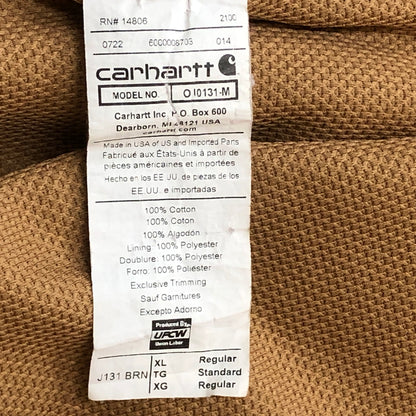 【中古品】【メンズ】 CARHARTT カーハート DUCK ACTIVE JACKET J131-BRN ダンク アクティブ ジャケット アウター 145-260925-sa-13-teih サイズ：XL カラー：ブラウン 万代Net店
