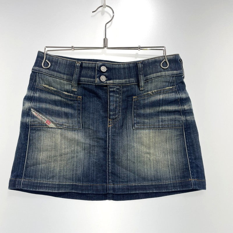 【中古品】【レディース】 DIESEL ディーゼル DE-HUSH-MINI DENIM SKIRTS A13730 09J46 ハッシュ ミニ デニムスカート ボトムス 171-260925-yo-12-teih サイズ：W25 カラー：インディゴ 万代Net店