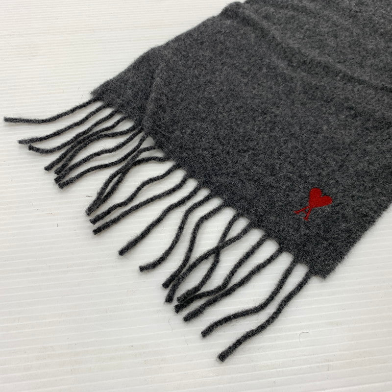 【中古品】【メンズ】 Ami Paris アミパリス WOOL MUFFLER BFUSF405.334 ウールマフラー アクセサリー スカーフ 187-260926-ko-08-teih カラー：ブラック系/グレー系 万代Net店