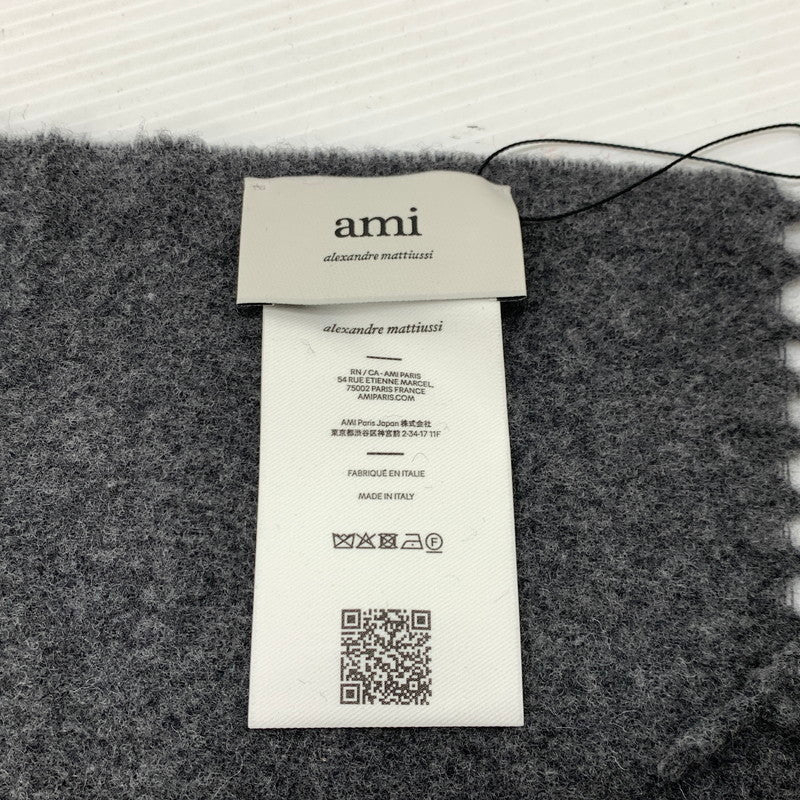【中古品】【メンズ】 Ami Paris アミパリス WOOL MUFFLER BFUSF405.334 ウールマフラー アクセサリー スカーフ 187-260926-ko-08-teih カラー：ブラック系/グレー系 万代Net店
