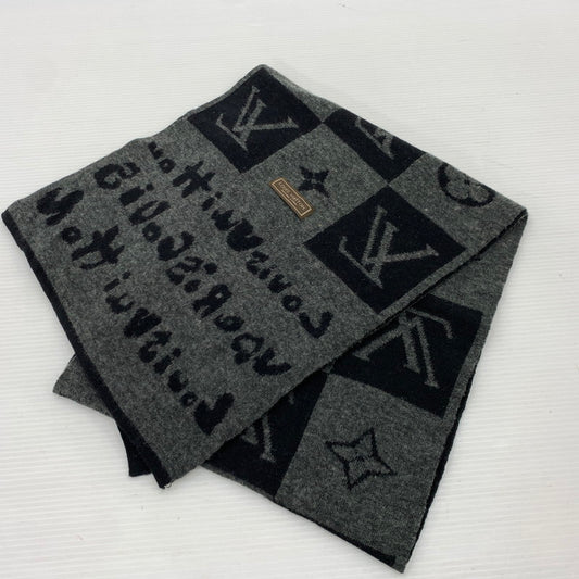 【中古品】【メンズ】 LOUIS VUITTON ルイ・ヴィトン MALLETIER A PARIS MONOGRAM SCARF マルティエ ア パリ モノグラム マフラー アクセサリー スカーフ 179-260926-ko-07-teih カラー：ブラック系 万代Net店