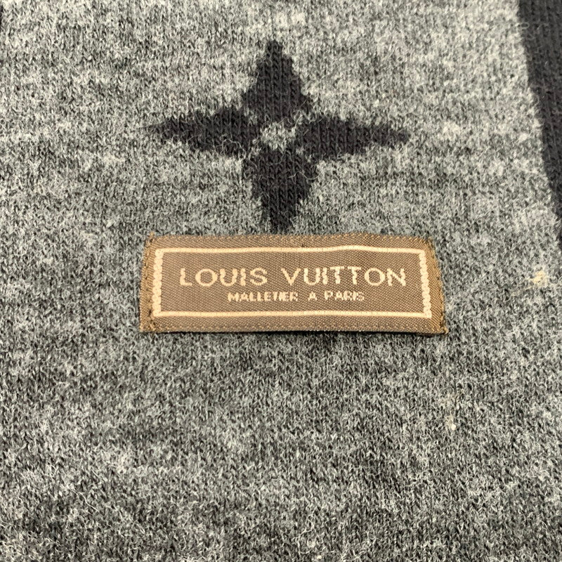 【中古品】【メンズ】 LOUIS VUITTON ルイ・ヴィトン MALLETIER A PARIS MONOGRAM SCARF マルティエ ア パリ モノグラム マフラー アクセサリー スカーフ 179-260926-ko-07-teih カラー：ブラック系 万代Net店
