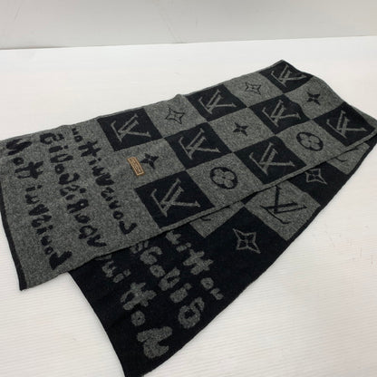 【中古品】【メンズ】 LOUIS VUITTON ルイ・ヴィトン MALLETIER A PARIS MONOGRAM SCARF マルティエ ア パリ モノグラム マフラー アクセサリー スカーフ 179-260926-ko-07-teih カラー：ブラック系 万代Net店