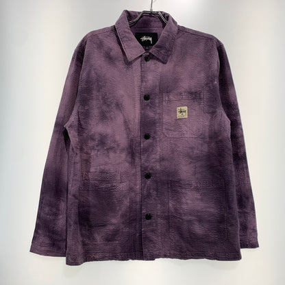 【中古品】【メンズ】 STUSSY ステューシー ODYED SEERSUCKER CHORE JACKET オーダイド シアサッカー チョア ジャケット ライトアウター 142-260927-ko-06-teih サイズ：L カラー：パープル 万代Net店