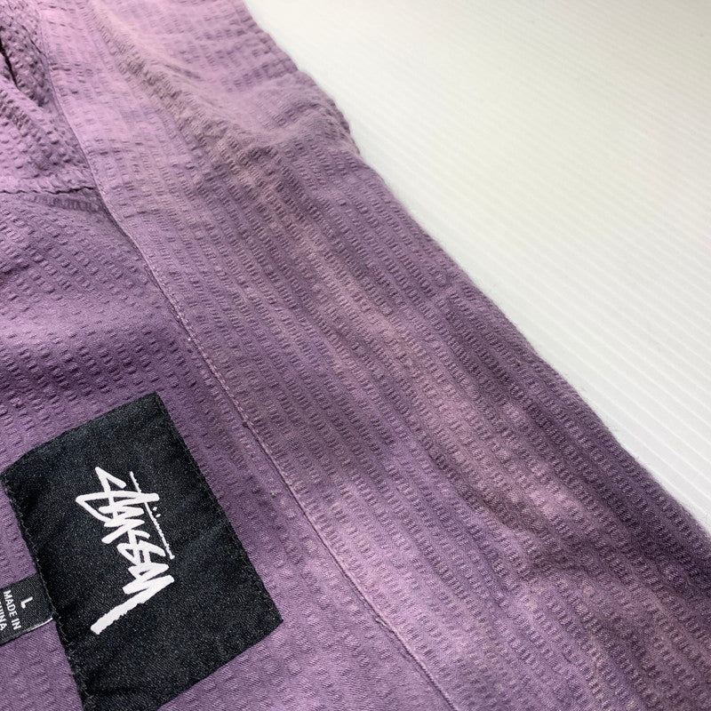 【中古品】【メンズ】 STUSSY ステューシー ODYED SEERSUCKER CHORE JACKET オーダイド シアサッカー チョア ジャケット ライトアウター 142-260927-ko-06-teih サイズ：L カラー：パープル 万代Net店