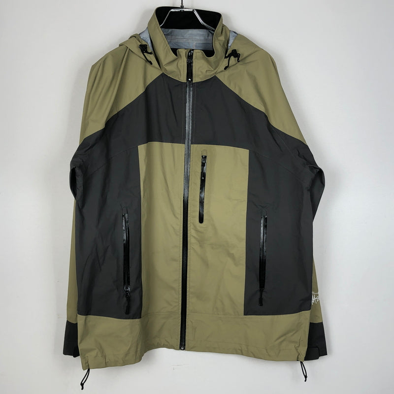 【中古品】【メンズ】 STUSSY ステューシー 115550 TAPED SEAM RAIN SHELL JACKET テープド シーム レイン シェル ジャケット アウター 142-260925-sa-05-teih サイズ：L カラー：カーキ 万代Net店
