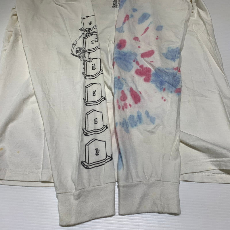 【現状渡し品】【メンズ】 STUSSY ステューシー HARVEST RAIN TD L/S TEE ハーヴェストレイン タイダイ ロングスリーブ Tシャツ 長袖 トップス 142-260927-ko-03-teih サイズ：L カラー：ホワイト 万代Net店