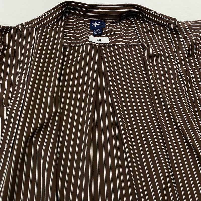 【中古品】【メンズ】 KANEMASA PHIL. カネマサフィル × ＋81 プラスエイティワン 別注コラボ STRIPE ROYAL OX DRESS KNIT SHIRT 別注ストライプ ロイヤル オックス ドレスニット シャツ トップス 140-260928-ss-04-teih サイズ：L カラー：ストライプ 万代Net店