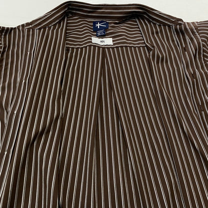 【中古品】【メンズ】 KANEMASA PHIL. カネマサフィル × ＋81 プラスエイティワン 別注コラボ STRIPE ROYAL OX DRESS KNIT SHIRT 別注ストライプ ロイヤル オックス ドレスニット シャツ トップス 140-260928-ss-04-teih サイズ：L カラー：ストライプ 万代Net店