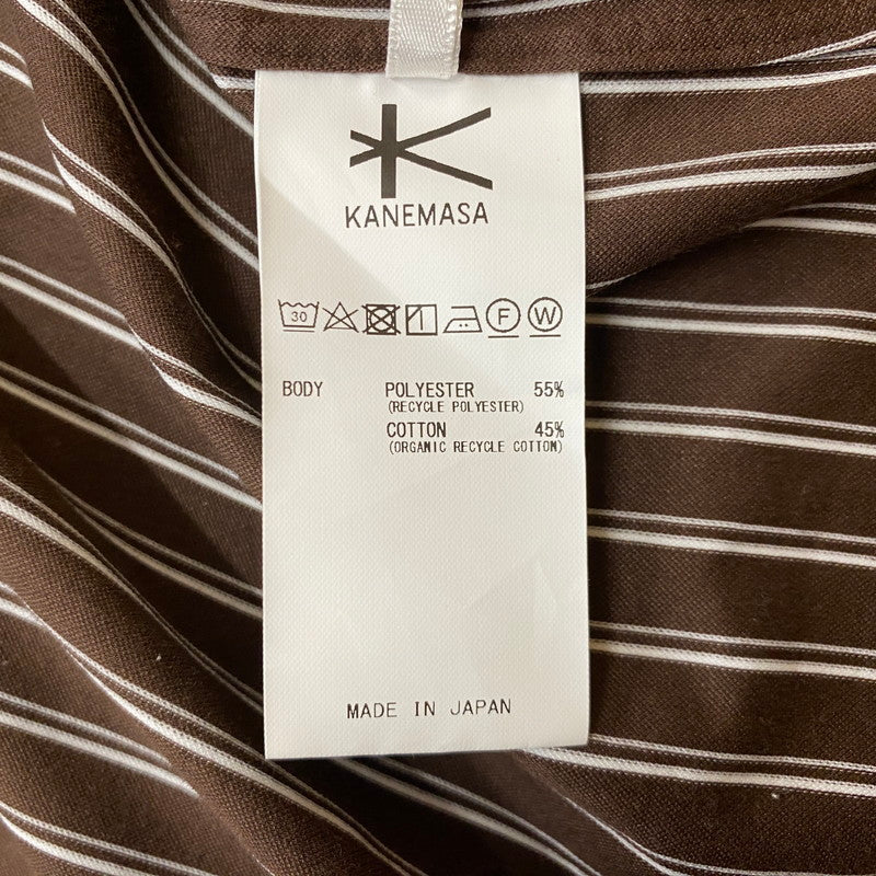 【中古品】【メンズ】 KANEMASA PHIL. カネマサフィル × ＋81 プラスエイティワン 別注コラボ STRIPE ROYAL OX DRESS KNIT SHIRT 別注ストライプ ロイヤル オックス ドレスニット シャツ トップス 140-260928-ss-04-teih サイズ：L カラー：ストライプ 万代Net店
