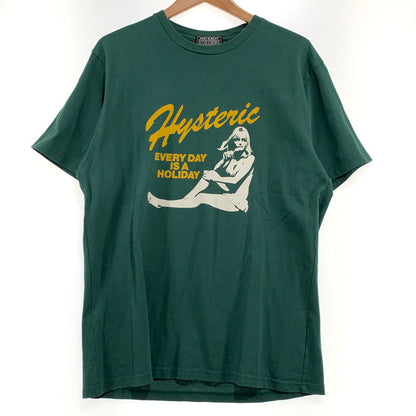【中古品】【メンズ】 HYSTERIC GLAMOUR ヒステリックグラマー EVERY DAY HOLIDAY T-SHIRT 02261CT10 エブリデイ ホリデイ Tシャツ 半袖 トップス 140-260927-ko-04-teih サイズ：L カラー：グリーン 万代Net店