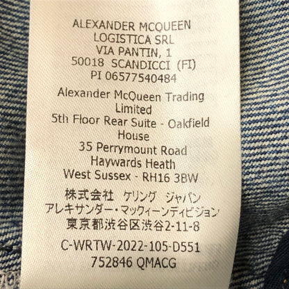 【中古品】【メンズ】 ALEXANDER MCQUEEN アレキサンダーマックイーン DENIM PEPLUM JACKET デニム ペプラム ジャケット アウター 168-260925-sa-08-teih サイズ：38 カラー：インディゴ 万代Net店