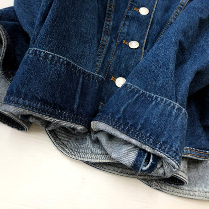 【中古品】【メンズ】 ALEXANDER MCQUEEN アレキサンダーマックイーン DENIM PEPLUM JACKET デニム ペプラム ジャケット アウター 168-260925-sa-08-teih サイズ：38 カラー：インディゴ 万代Net店
