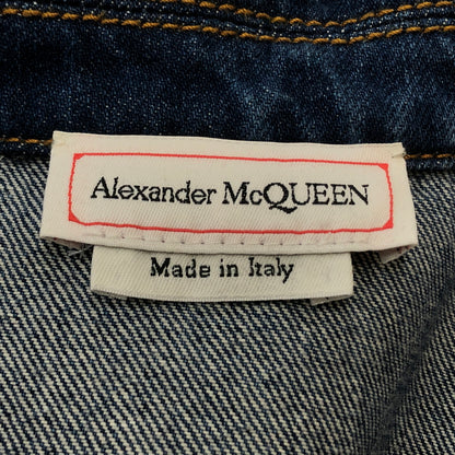 【中古品】【メンズ】 ALEXANDER MCQUEEN アレキサンダーマックイーン DENIM PEPLUM JACKET デニム ペプラム ジャケット アウター 168-260925-sa-08-teih サイズ：38 カラー：インディゴ 万代Net店