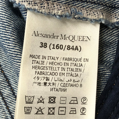 【中古品】【メンズ】 ALEXANDER MCQUEEN アレキサンダーマックイーン DENIM PEPLUM JACKET デニム ペプラム ジャケット アウター 168-260925-sa-08-teih サイズ：38 カラー：インディゴ 万代Net店