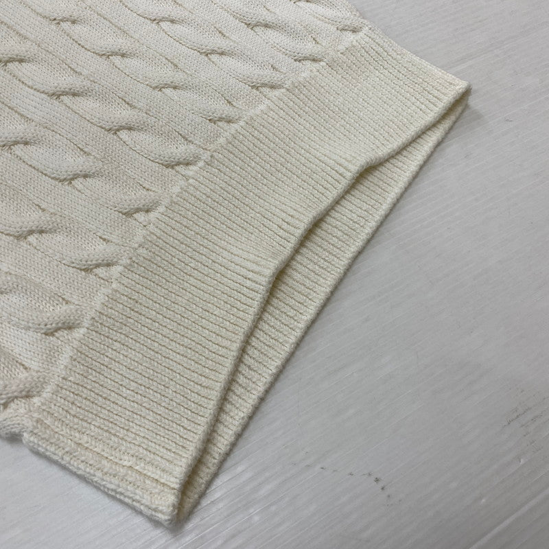 【中古品】【レディース】 LOEWE ロエベ ANAGRAM COTTON CABLE V-NECK SWEATER S359Y14KFG アナグラム コットンケーブルVネック セーター トップス ニット 168-260928-ss-03-teih サイズ：XS カラー：ホワイト 万代Net店