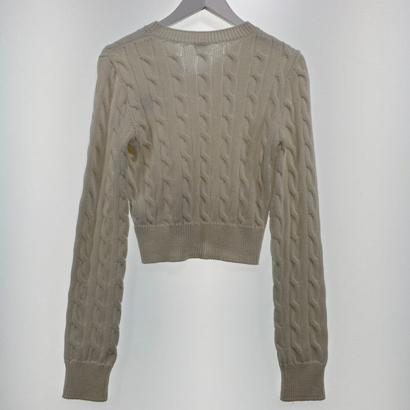 【中古品】【レディース】 LOEWE ロエベ ANAGRAM COTTON CABLE V-NECK SWEATER S359Y14KFG アナグラム コットンケーブルVネック セーター トップス ニット 168-260928-ss-03-teih サイズ：XS カラー：ホワイト 万代Net店