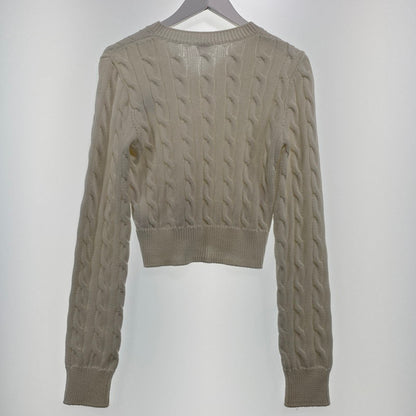 【中古品】【レディース】 LOEWE ロエベ ANAGRAM COTTON CABLE V-NECK SWEATER S359Y14KFG アナグラム コットンケーブルVネック セーター トップス ニット 168-260928-ss-03-teih サイズ：XS カラー：ホワイト 万代Net店