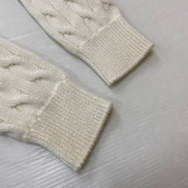 【中古品】【レディース】 LOEWE ロエベ ANAGRAM COTTON CABLE V-NECK SWEATER S359Y14KFG アナグラム コットンケーブルVネック セーター トップス ニット 168-260928-ss-03-teih サイズ：XS カラー：ホワイト 万代Net店