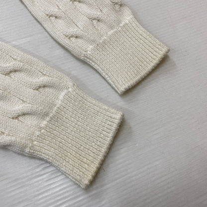 【中古品】【レディース】 LOEWE ロエベ ANAGRAM COTTON CABLE V-NECK SWEATER S359Y14KFG アナグラム コットンケーブルVネック セーター トップス ニット 168-260928-ss-03-teih サイズ：XS カラー：ホワイト 万代Net店