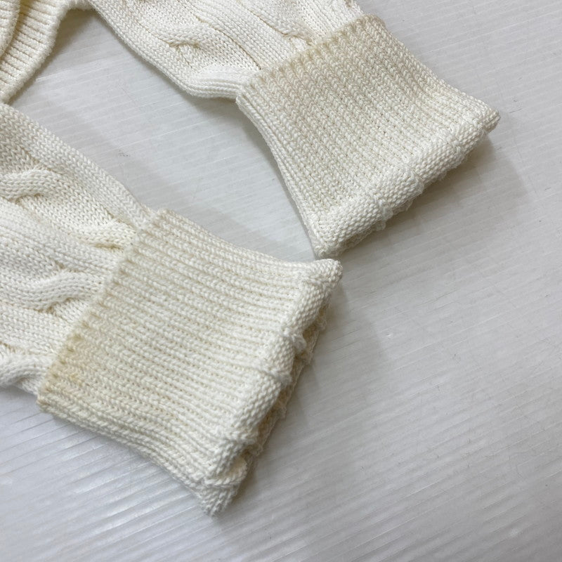 【中古品】【レディース】 LOEWE ロエベ ANAGRAM COTTON CABLE V-NECK SWEATER S359Y14KFG アナグラム コットンケーブルVネック セーター トップス ニット 168-260928-ss-03-teih サイズ：XS カラー：ホワイト 万代Net店