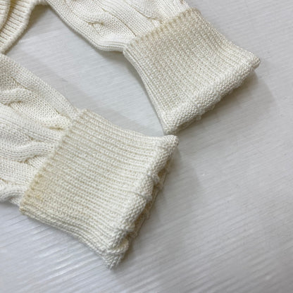 【中古品】【レディース】 LOEWE ロエベ ANAGRAM COTTON CABLE V-NECK SWEATER S359Y14KFG アナグラム コットンケーブルVネック セーター トップス ニット 168-260928-ss-03-teih サイズ：XS カラー：ホワイト 万代Net店