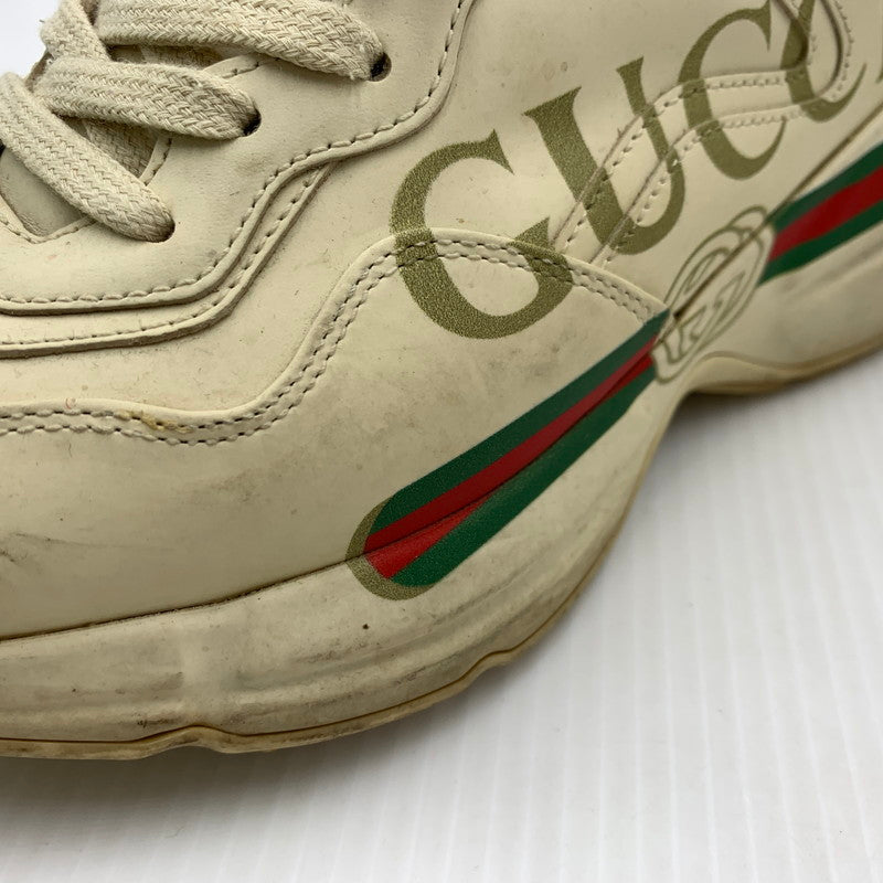 【現状渡し品】【レディース】 GUCCI グッチ RYHTON LOGO SNEAKERS 528892 ライトン ロゴ スニーカー 靴 ウィメンズ 162-260929-ko-21-teih サイズ：36.5 カラー：ベージュ系 万代Net店