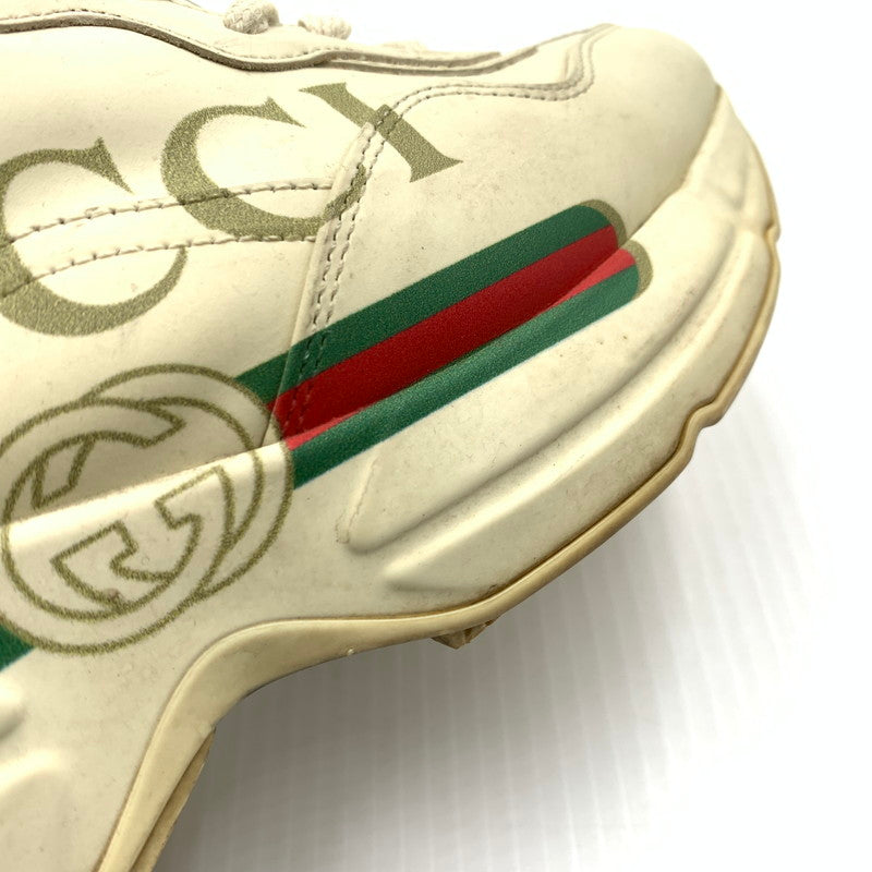 【現状渡し品】【レディース】 GUCCI グッチ RYHTON LOGO SNEAKERS 528892 ライトン ロゴ スニーカー 靴 ウィメンズ 162-260929-ko-21-teih サイズ：36.5 カラー：ベージュ系 万代Net店