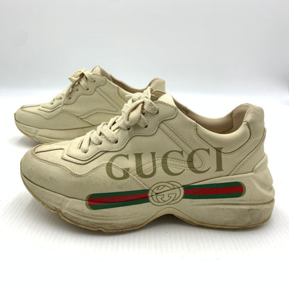 【現状渡し品】【レディース】 GUCCI グッチ RYHTON LOGO SNEAKERS 528892 ライトン ロゴ スニーカー 靴 ウィメンズ 162-260929-ko-21-teih サイズ：36.5 カラー：ベージュ系 万代Net店